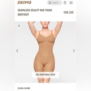 Skims seamless sculpt mid thigh bodysuit shapewear